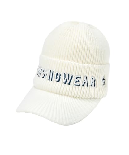 [マンシングウェア] ニットキャップ 定番 スポーティー ロゴ刺繍 ツバ付 防寒 ゴルフ MG4FCP42M メンズ WH00(ホワイト)