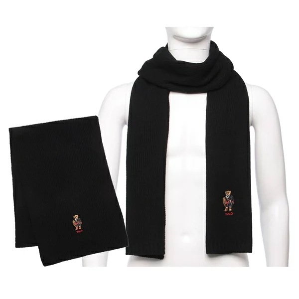 マフラー ホリデー ベア スカーフ ポロベア ニットブラック メンズ RALPH LAUREN PC1455 001 HOLIDAY BEAR SCARF BLACK