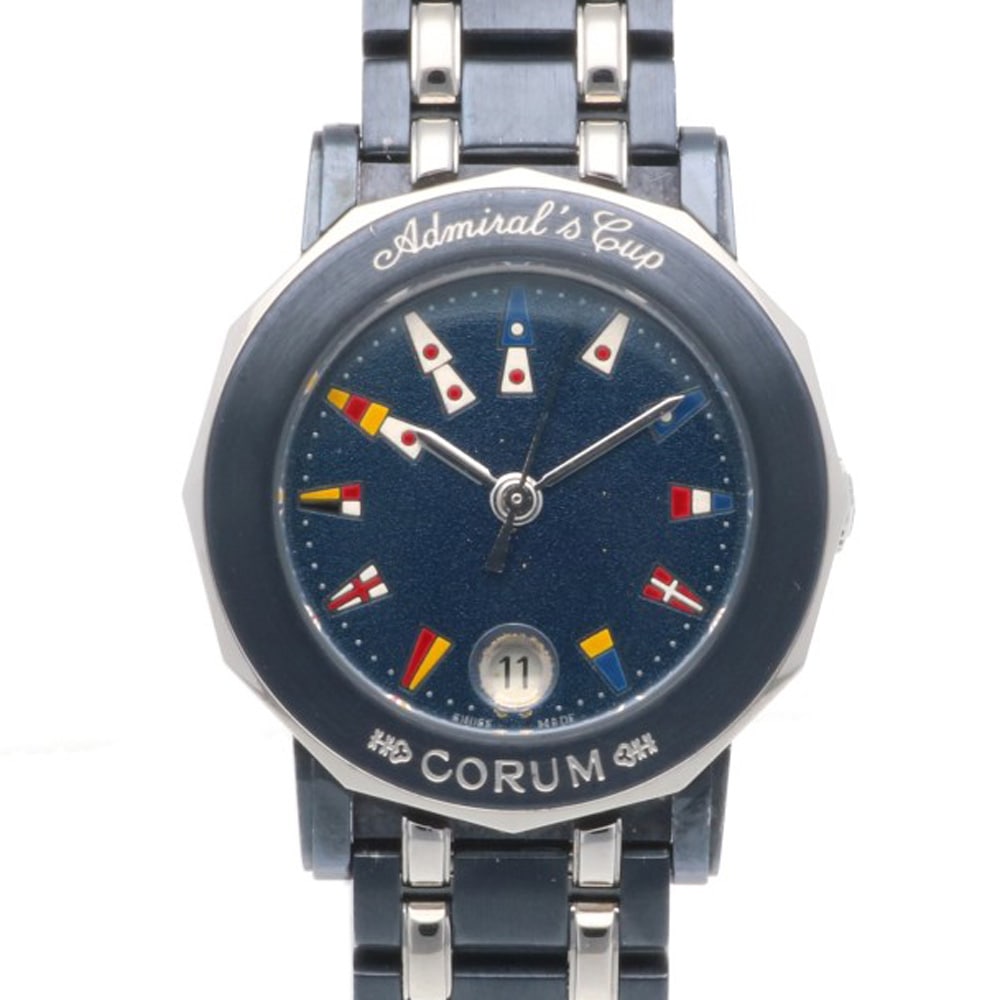 コルム アドミラルズカップ 腕時計 ステンレススチール 39.130.30V585 クオーツ 1年保証 CORUM 中古