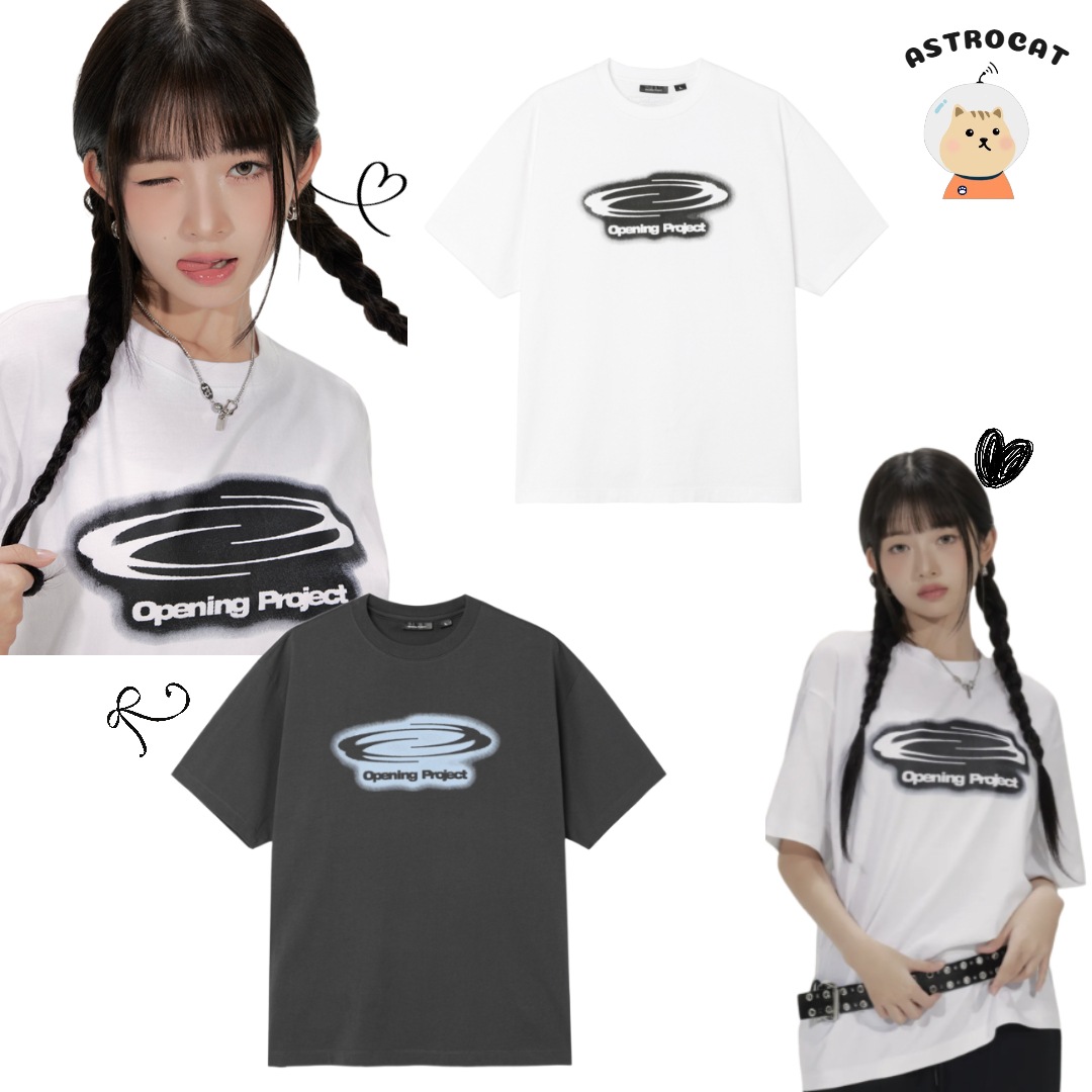 [IVEレイ着用] Identity T Shirt - Sprayed Whit Sprayed Charcoal