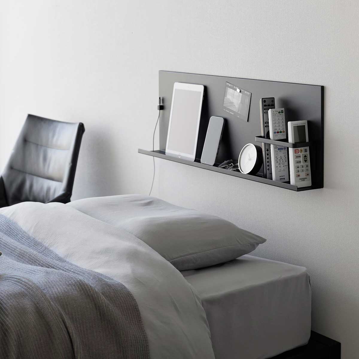 壁面収納 山崎実業 tower タワー 壁付けスチールパネル リモコンホルダー付き 10353 ブラック