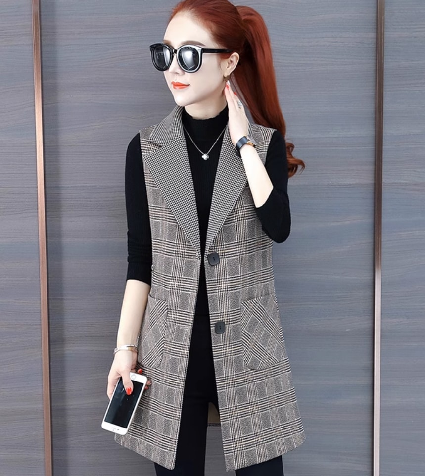 トップス デート モテアイテム ベスト テーラード ミディアム丈 ストライプ 大人可愛い きれいめ 上品 おしゃれ かっこいい 大人可愛い ラブリー キュート ガーリー クール モード系 セクシー