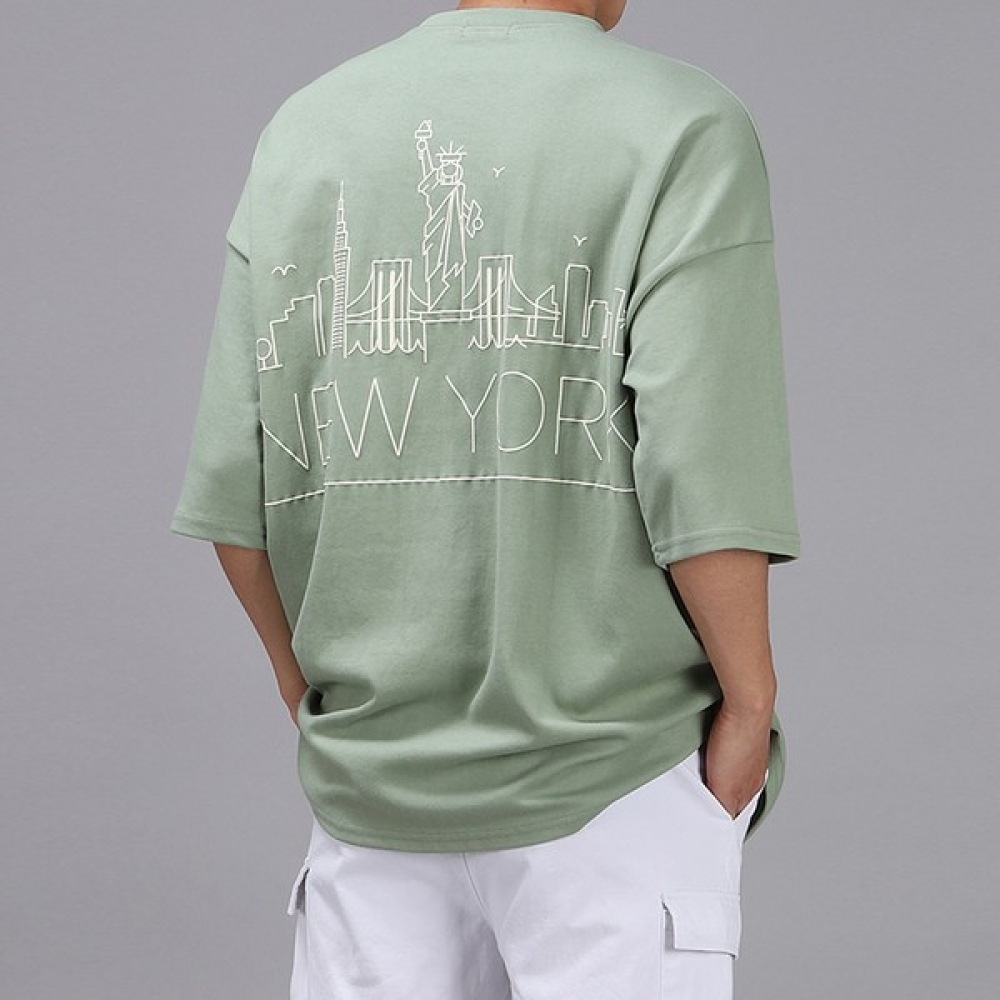 (ジュアンス) オーバーフィットニューヨークバックプリント半袖Tシャツ MRRT1225