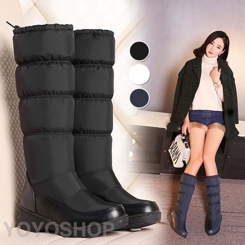 ブラック ホワイト ネイビー ムートンブーツ レディース スノーブーツ ミドルブーツ ロングブーツ ボアブーツ ゴム ドローコード ウェッジヒール 裏ボア 裏起毛 暖かい 履きやすい 歩きやすい 防寒