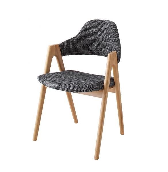 天然木タモ無垢材ダイニング[Ma maison]マ/メゾン/チェア（2脚組） チャコールグレイ