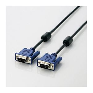 （まとめ）エレコム RoHS準拠 D-Sub15ピン（ミニ）ケーブル CAC-15BK／RS(×3セット)