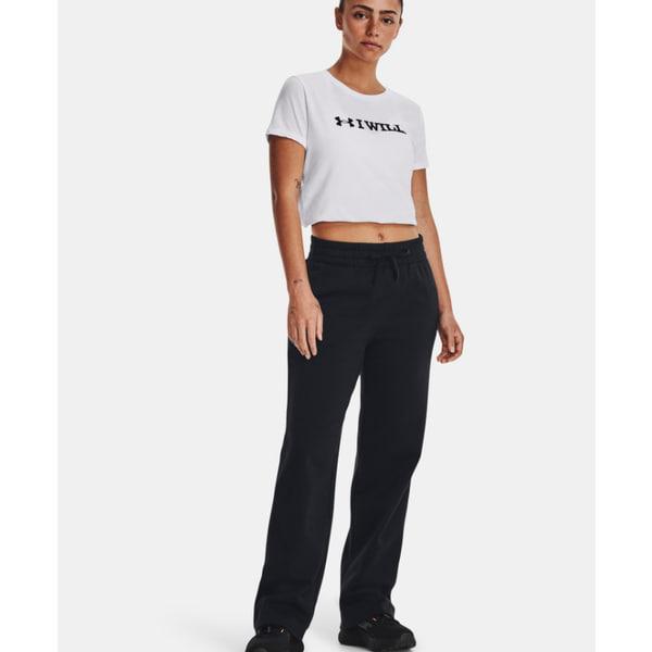 1381847 -001 ブラック 女性 UA ライバル フリース ストレート レッグ パンツ ルーズフィット ワイド コットンパンツ
