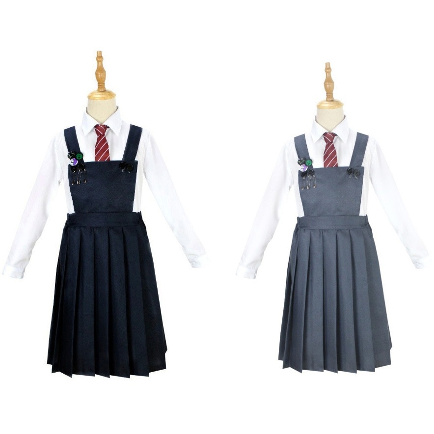 マチルダcosグレー制服ストラップスカート黒グレー現物キッズコードコスプレ衣装です