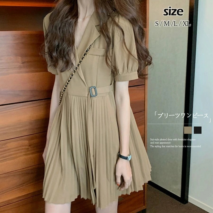 スーツ風ワンピース レトロ風 Vネックバレンタイン 2025 プレゼント