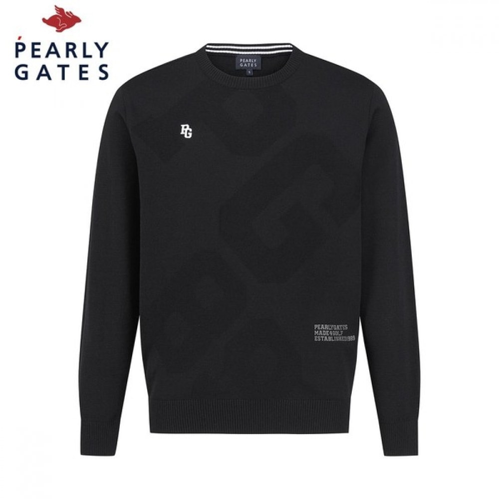 [パリゲイツ] メンズビッグロゴ柄長袖ニット