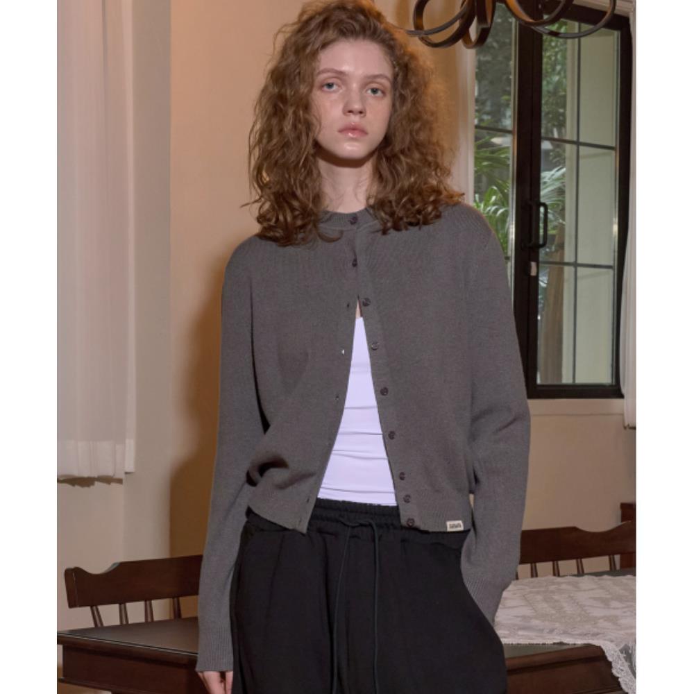 ROCKCAKE Round Hoodie Cardigan Gray RC24KN01800