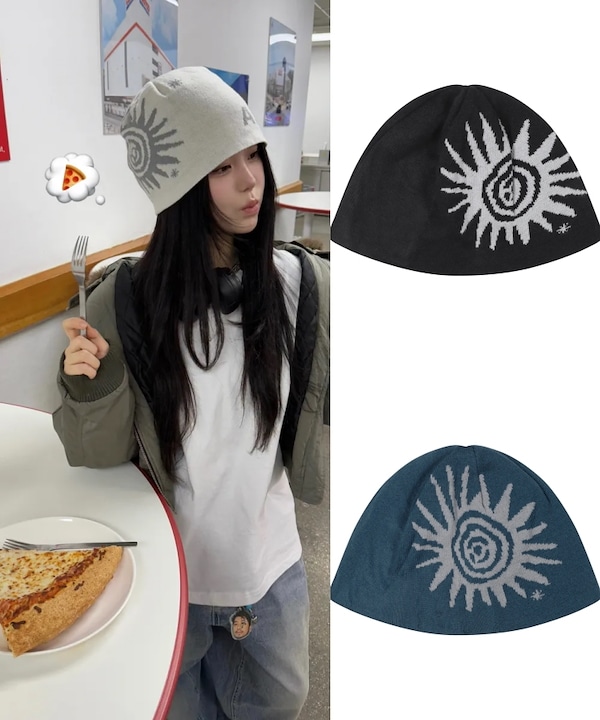 Qoo10 AAKAM SUN JACQUARD レタリング 帽
