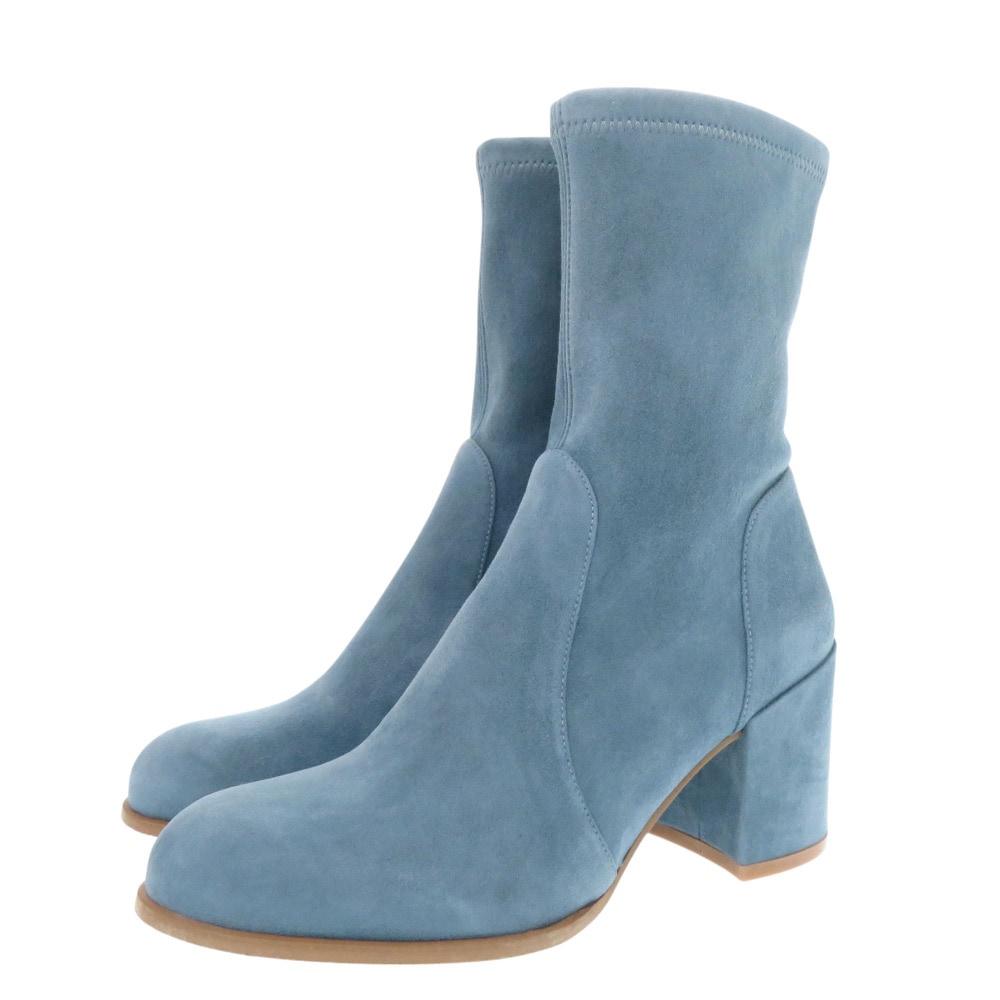 新品同様 スチュアートワイツマン タイランドブーツ ブーツ スウェード ブルー 0621【中古】STUART WEITZMAN レディース