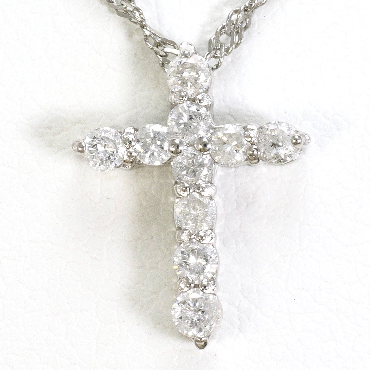 PT900 プラチナ PT850 プラチナ ネックレス ダイヤモンド 0.30 ct 総重量約2.6g 約40cm 中古