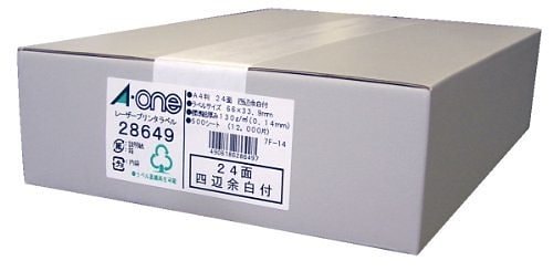 レーザープリンタラベル24面500入 28649 00027269