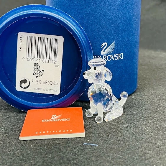【中古】スワロフスキープードルシッティング181317『座りプードル』