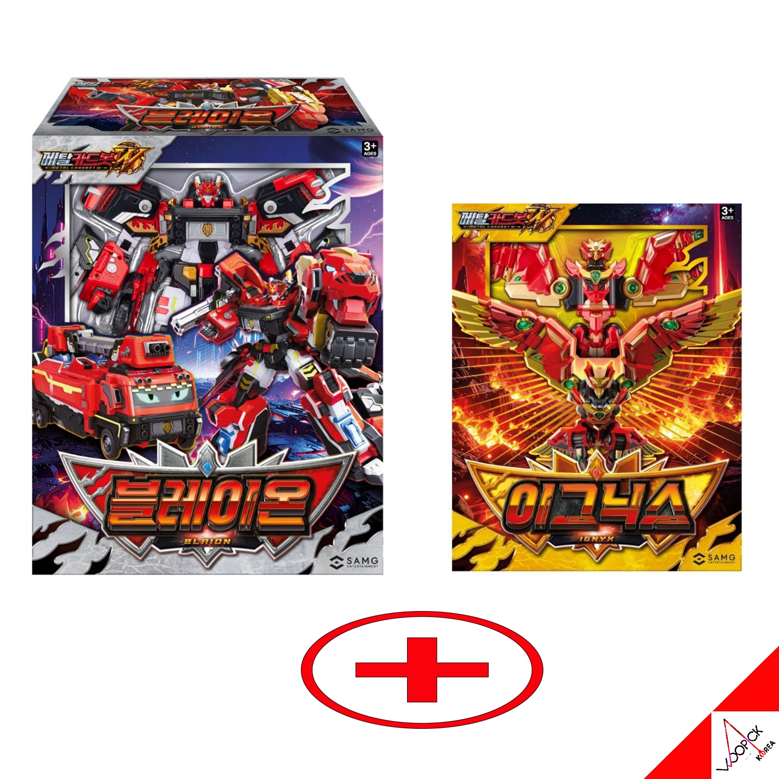 [関税込み]メタルカードボット W/シーズン3/2種ロボットセット/ブレイオン/イグニックス/2段変身/合体/変身ロボット/韓国ロボット/フィギュア/CARDBOT Blaion/ブレオン/正品
