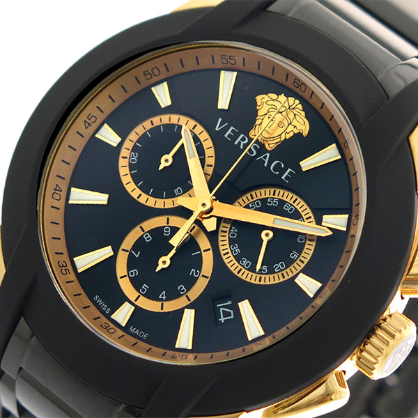 ヴェルサーチ VERSACE 腕時計 メンズ VEM800418 クォーツ ブラック ゴールド