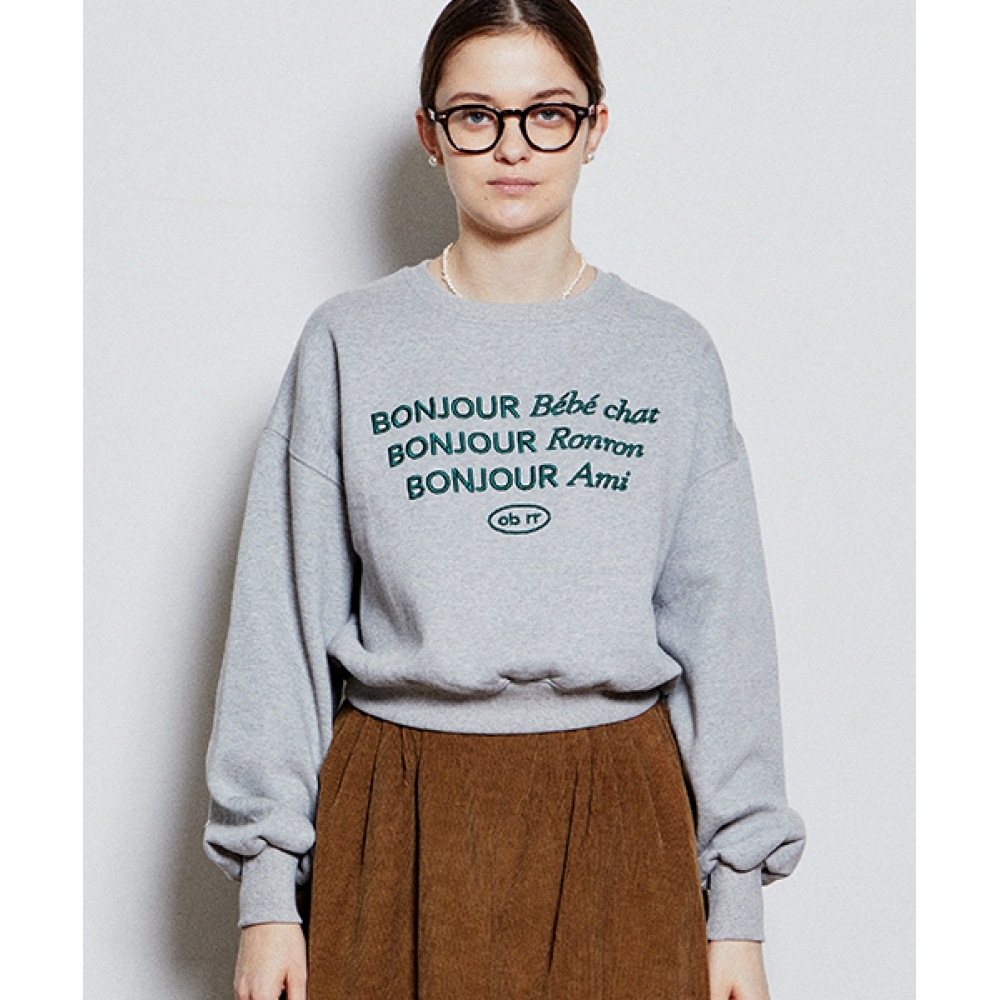 RONRON [RRxCB] Bonjour ロンロン クロップスウェット グレー 8,396円