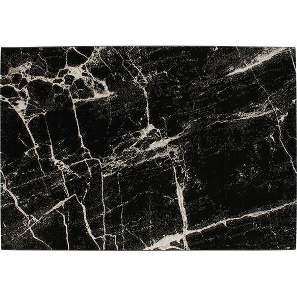 防炎 ラグマット 約200x250cm ブラック ウィルトン マルモ プレーベル