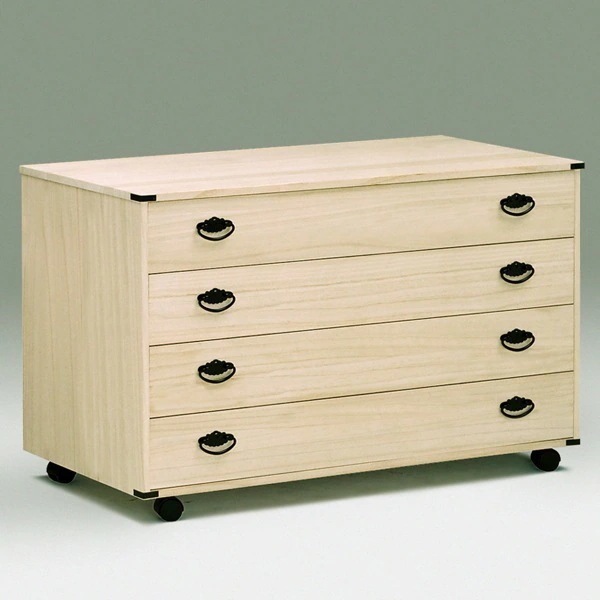 総桐チェスト 4段 クローゼット収納 キャスター付 日本製 幅100cm 桐タンス タンス たんす 箪笥 桐たんす 着物収納 菊 完成品 チェスト 桐 和箪笥 国産 着物 折らない 収納