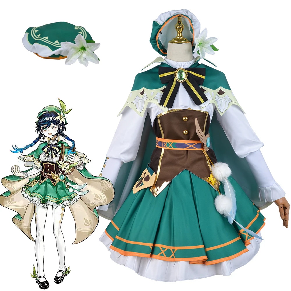 文化祭 大人用 イベント 仮装 コスム 変装仮装 かつら Venti 衣装 コスプレ ウェンティ Genshin げんしん コスプレ 原神 スーツ ハロウィン 年新作入荷コスプレ
