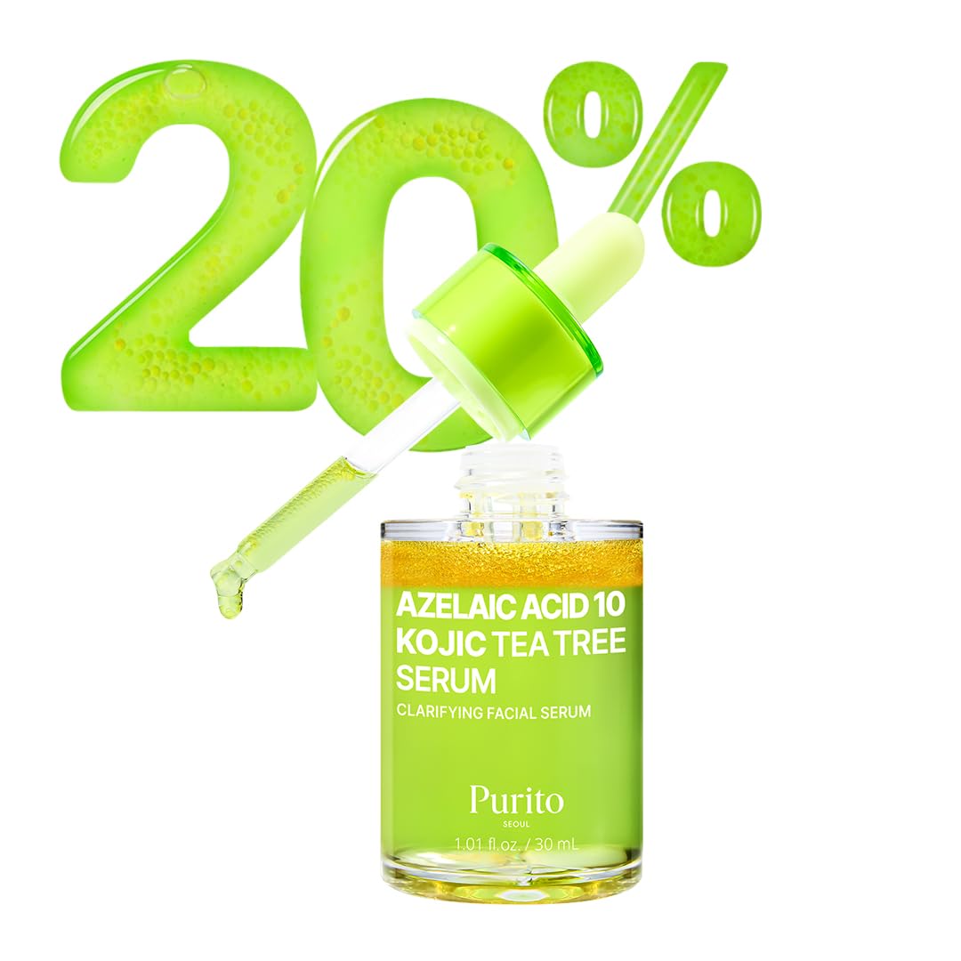 PURIT Azela Acid 10% + Kojic Acid + Tea Tree Facial Serum Acne & Marks, Breakouts ハイレベルアゼラ酸 10%