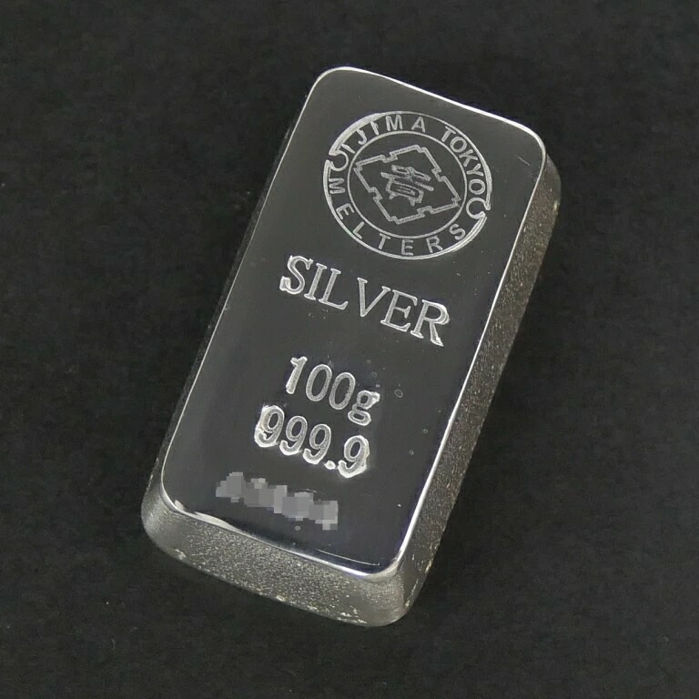 井島貴金属精錬 純銀 インゴット ingot シルバーバー /シルバー/SV999.9 100ｇ(67658)