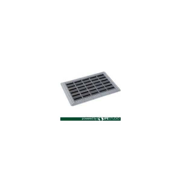 F1173 エバック 屋外用マット ブラシハードマットYL #3(縁あり) 450mm×750mm グレー メーカー直送