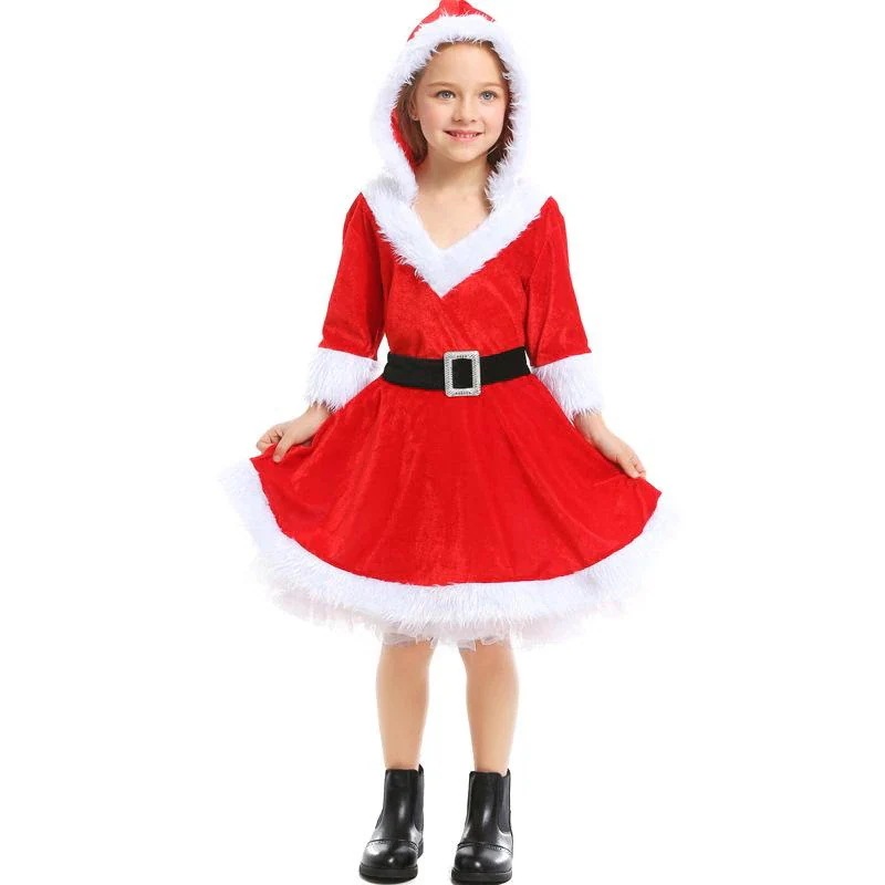 コスプレ 衣装 キッズ ワンピース コスプレ衣装 クリスマス 子供ドレス 女の子 子供服 サンタクロース クリスマスパーティー キッズこども 子ども コスプレ30%までに制限
