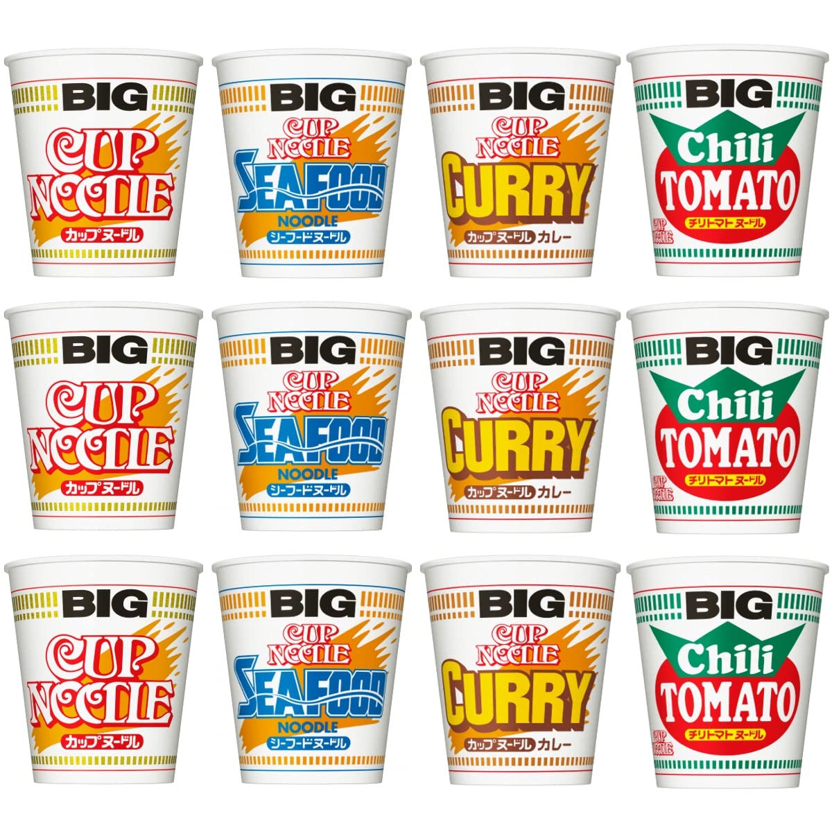 日清 カップヌードルBIG 4種12食 詰め合わせ カップヌードル シーフードヌードル カレーヌードル チリトマトヌードル 4,834円