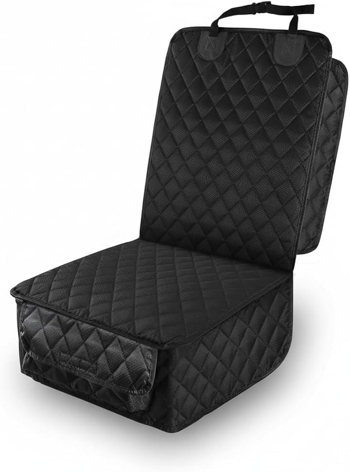 ペット用 ドライブシート 助手席カバー ペットの安全カバー 後部座席 防水防汚 犬猫 水洗い 軽自動車 ＳＵＶ バン 洗濯可能 (ブラック, 運転席助手席用 2個セット)