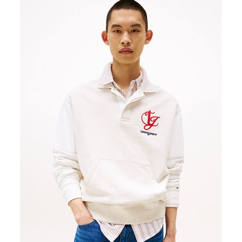 トミージーンズカラーブロックラグビースウェットシャツ (T32F6TTO11TMT1AE3)