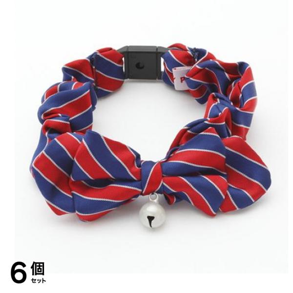 ペティオ 猫用 シャルマン キャットカラーシュシュ ストライプ レッド 1本入 (W24801) 6個セット