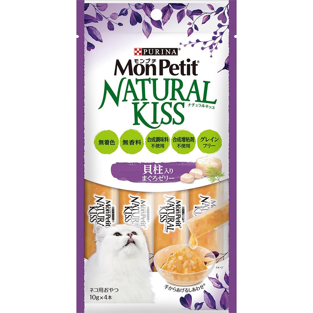 ナチュラルキッス　貝柱入りまぐろゼリー　４０ｇ（１０ｇX４本）X３０袋　ＣＲＣ35―25―20―25―00