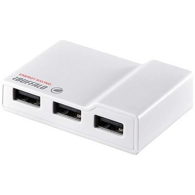 他サイト： BUFFALO　電源連動節電機能付き 4ポートセルフパワーハブ ホワイト　BSH4AE12WHの商品画像
