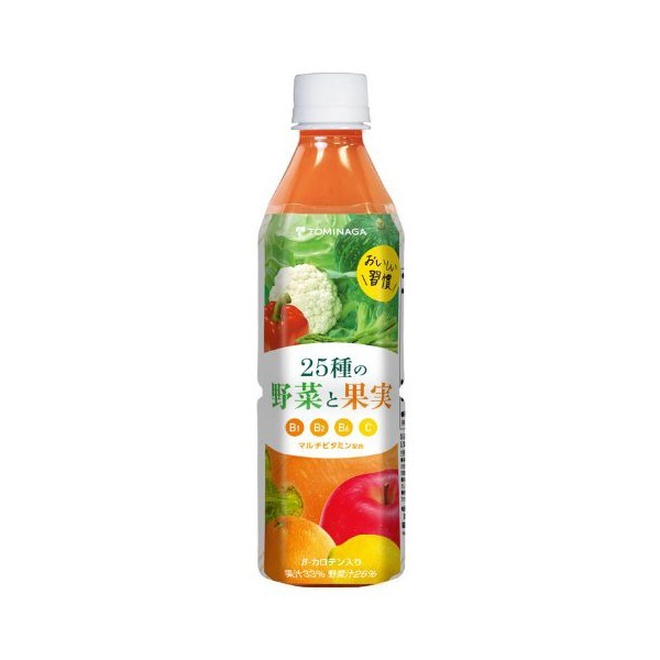 富永貿易 トミナガ 25種の野菜と果実 ペット 500g×24 メーカー直送