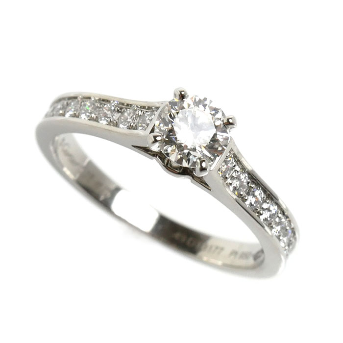 CARTIER カルティエ Pt950プラチナ ソリテール リング・指輪 ダイヤモンド0.35ct 9号 49 3.4g レディース 中古 美品