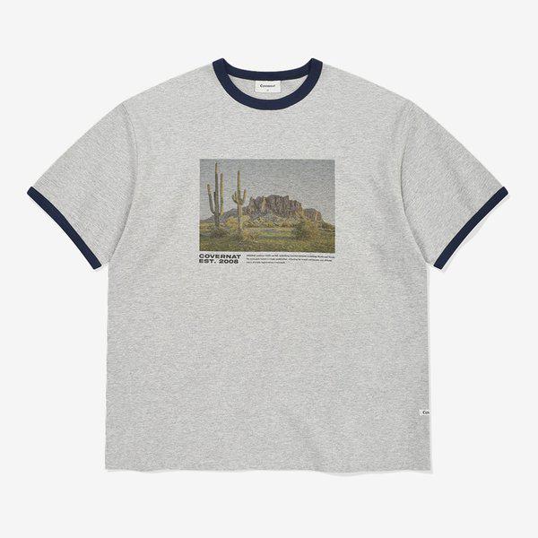 カクタスバレーグラフィックTシャツ メランジグレー CO2602ST32MG