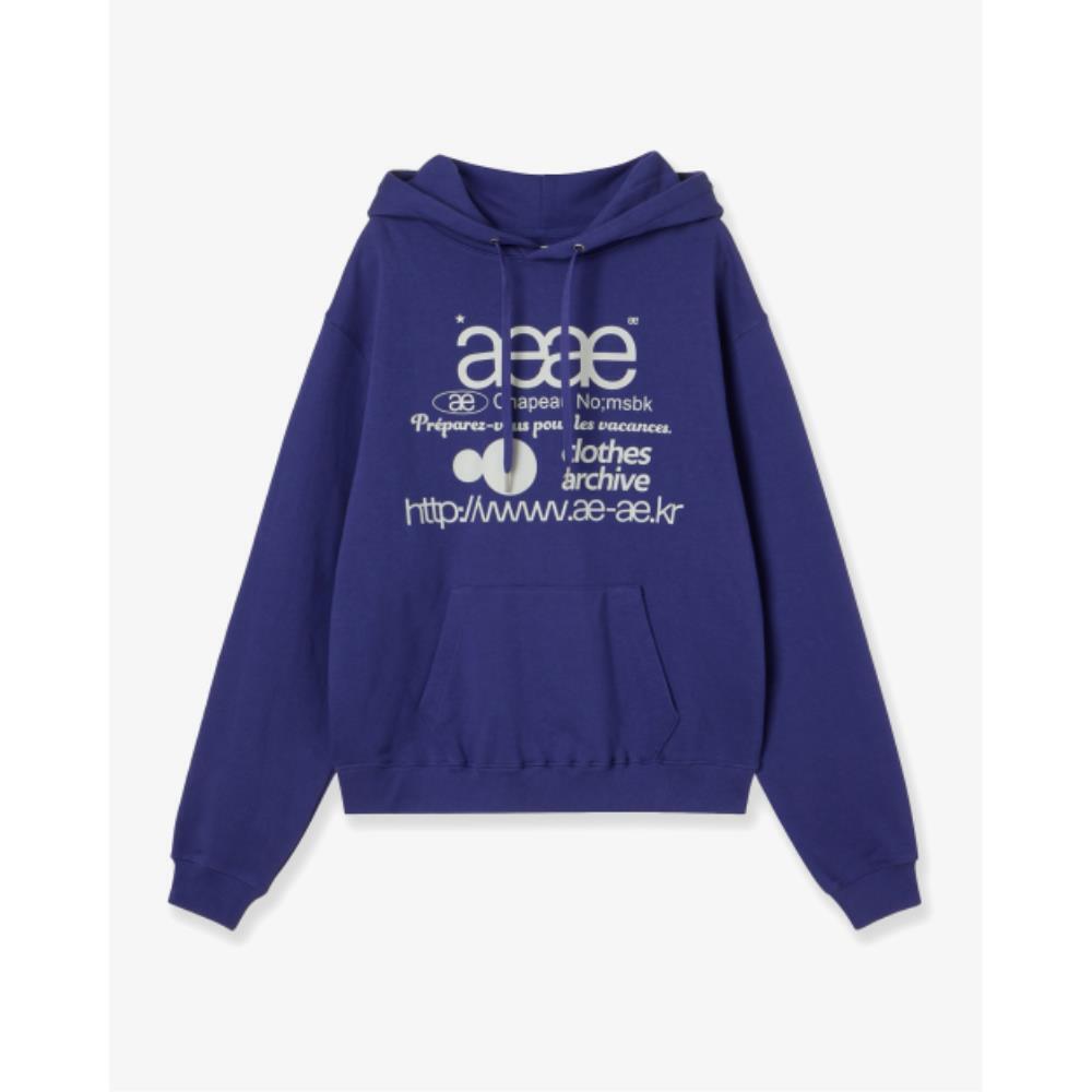 AEAE WEB LOGO LOOSED HOODIE BLUE AE45SUHD001BLU