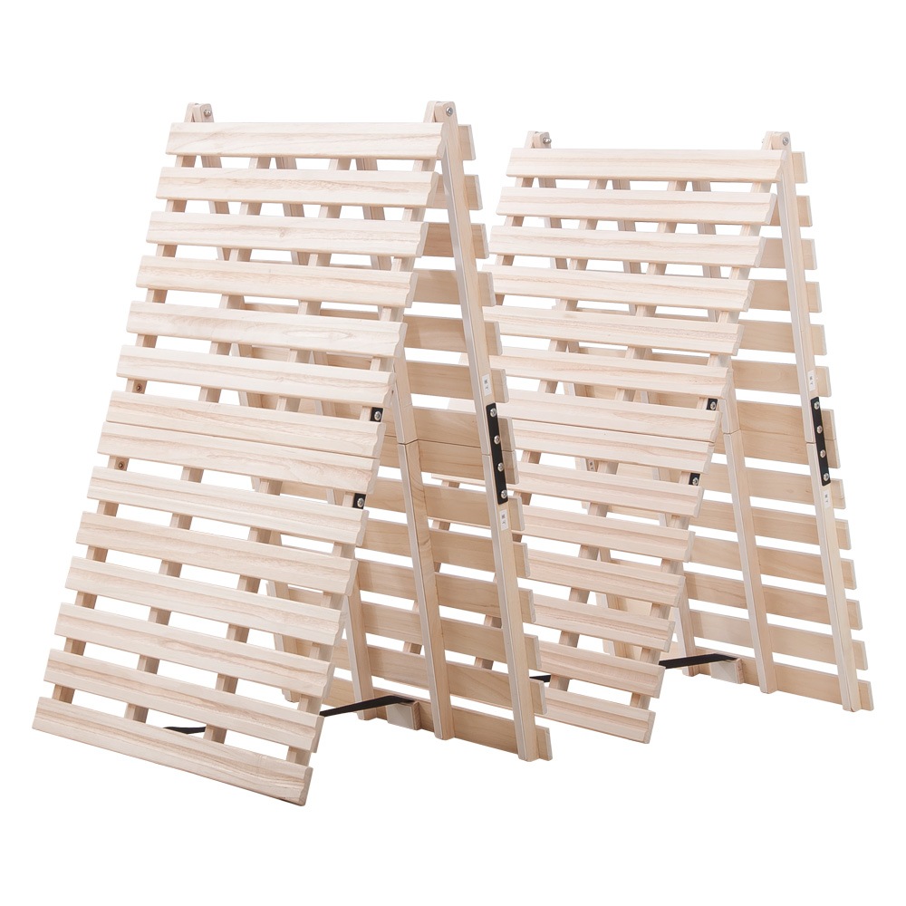 【国内即日発送】すのこベッド 折りたたみ 2つ折り 爽快 折りたたみベッド シングル セミダブル ダブル 天然桐 軽