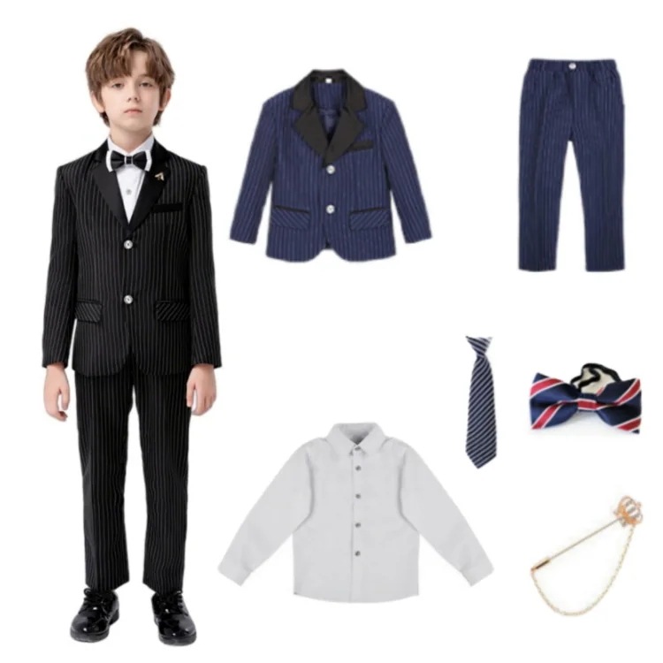 【送料無料】6点セット シャツ付き 子供 スーツ キッズ こども 男の子 子供服 フォーマル 上下セット 七五三 入学式 卒業式 結婚式 おしゃれ タキシード キッズ 入学式 卒園式 フォーマルスーツ 4,960円