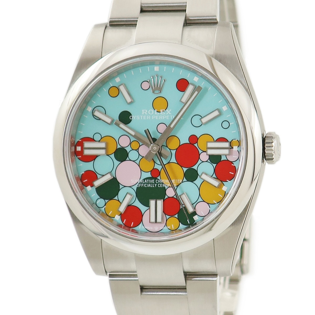 オイスターパーペチュアル 41 セレブレーション 124300 ランダム番 自動巻き メンズ 未使用 ランダム番 水色 3年保証