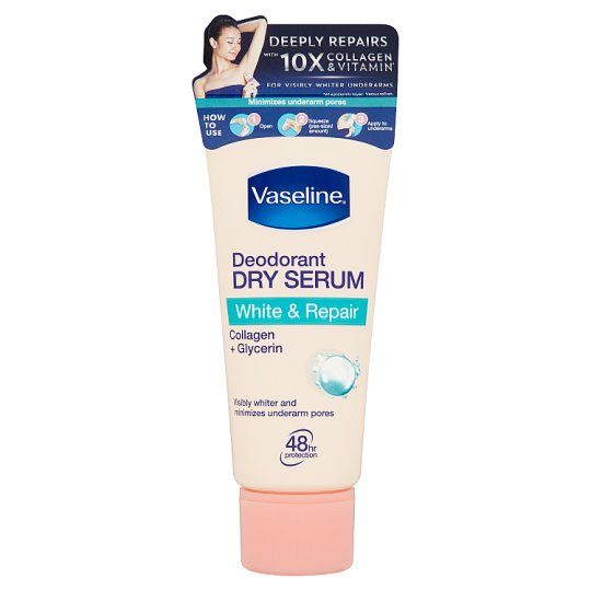 【楽ギフ_のし宛書】 Vaseline 48hr Protection Deodorant Dry Serum White & Repair 50ml デオドラント・汗脇シート