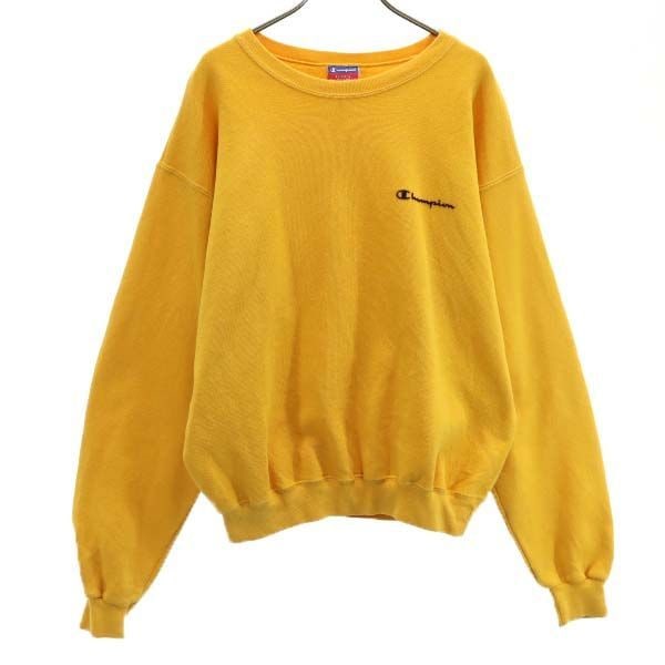90s 長袖 トレーナー M オレンジ スウェット メンズ