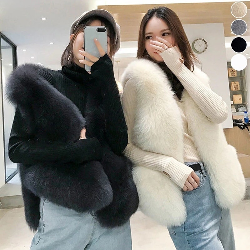 C007 毛皮ベスト トップス ウールチョッキ レディース 純色 【10点セット】韓国ファッション ベスト