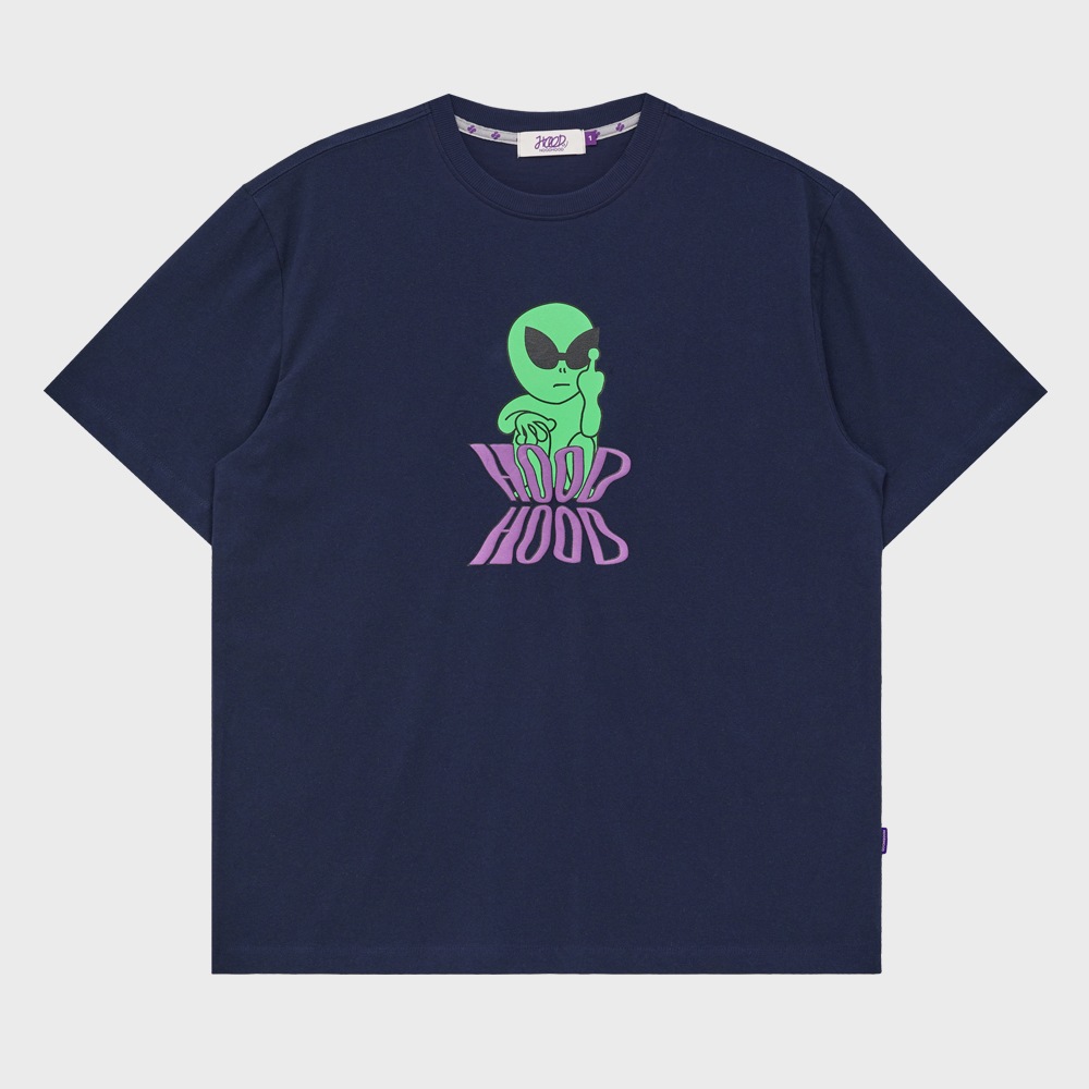 Alien graphic half sleeve tshirts NAVY