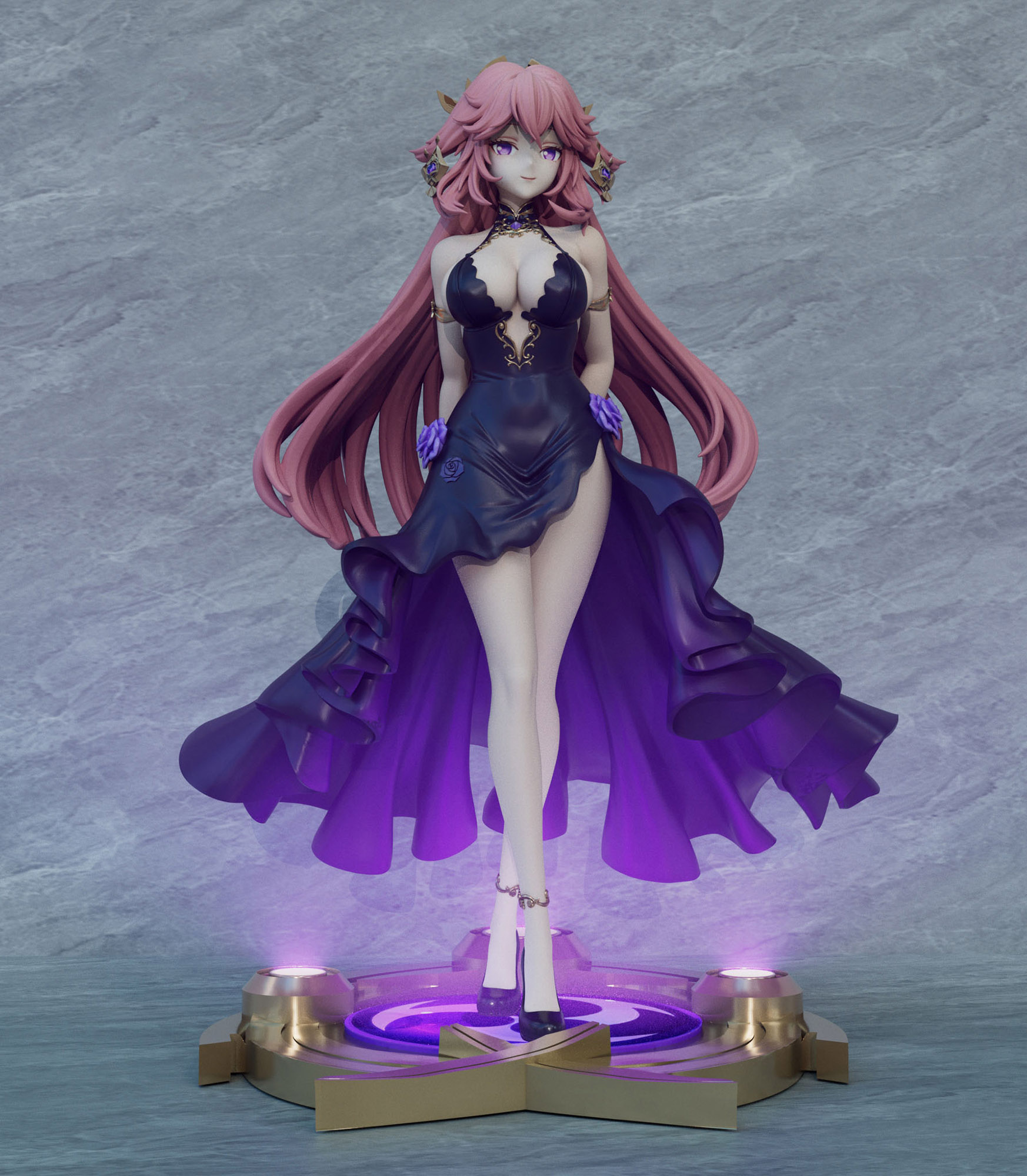 八重神子 やえみこ フィギュア ドレスVer. 1/6スケール 塗装済み完成品 ガレージキット X.B.S 限定販売 スタチュー