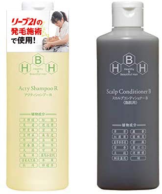 発毛専門リーブ21 アクティシャンプーＲ&スカルプコンディショナーB 脂性肌用 セット 各300mL アミノ酸 男女兼用