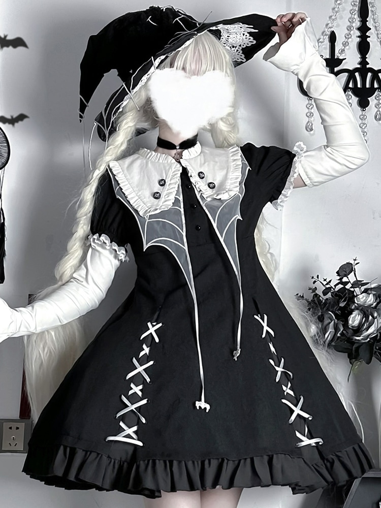 ロリータ ハロウィン衣装 メイド ゴシック パンク ダークロリータ ドレス